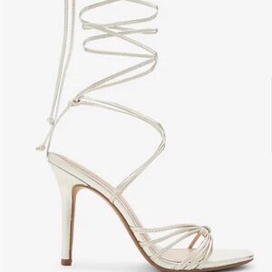 NWT - Express Elegant Gold Up Leg Strappy Heels